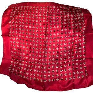 KREIER Switzweland SILK red paisley classic hand rolled sewn pocket square scarf